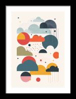 Framed Poster Geometric Minimal Art AI Poster Wall Art Framed Poster