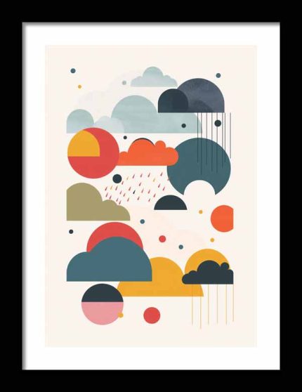 Framed Poster Geometric Minimal Art AI Poster Wall Art Framed Poster