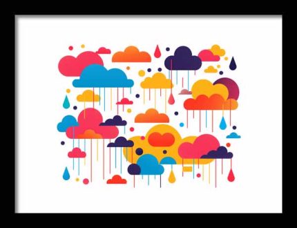 Framed Poster Geometric Minimal Art AI Poster Wall Art Framed Poster