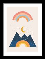 Framed Poster Geometric Minimal Art AI Poster Wall Art Framed Poster