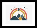 Framed Poster Geometric Minimal Art AI Poster Wall Art Framed Poster