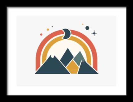 Framed Poster Geometric Minimal Art AI Poster Wall Art Framed Poster