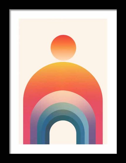 Framed Poster Geometric Minimal Art AI Poster Wall Art Framed Poster