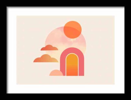 Framed Poster Geometric Minimal Art AI Poster Wall Art Framed Poster