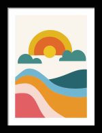 Framed Poster Geometric Minimal Art AI Poster Wall Art Framed Poster