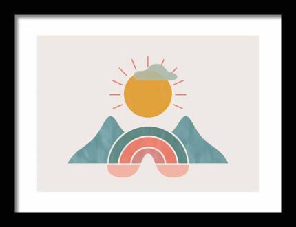 Framed Poster Geometric Minimal Art AI Poster Wall Art Framed Poster