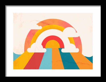 Framed Poster Geometric Minimal Art AI Poster Wall Art Framed Poster