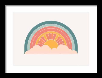 Framed Poster Geometric Minimal Art AI Poster Wall Art Framed Poster