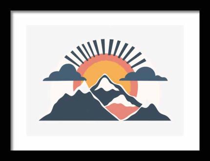 Framed Poster Geometric Minimal Art AI Poster Wall Art Framed Poster