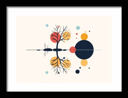 Framed Poster Geometric Minimal Art AI Poster Wall Art Framed Poster