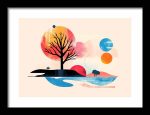 Framed Poster Geometric Minimal Art AI Poster Wall Art Framed Poster