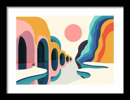 Framed Poster Geometric Minimal Art AI Poster Wall Art Framed Poster