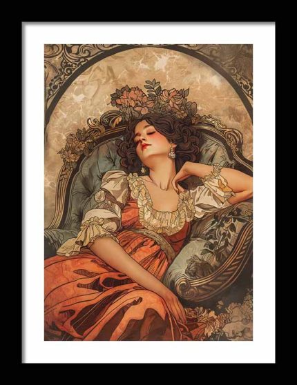 Framed Poster Lazy Women AI Poster Wall Art Framed Poster