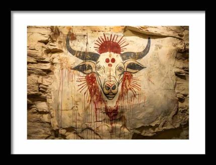 Framed Poster Native American Cave Art AI Poster Wall Art Framed Poster
