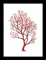 Framed Poster Simple Drawing Indian Red AI Poster Wall Art Framed Poster