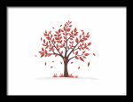 Framed Poster Simple Drawing Indian Red AI Poster Wall Art Framed Poster