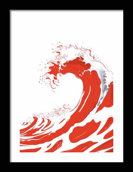 Framed Poster Simple Drawing Indian Red AI Poster Wall Art Framed Poster