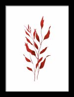 Framed Poster Simple Drawing Indian Red AI Poster Wall Art Framed Poster