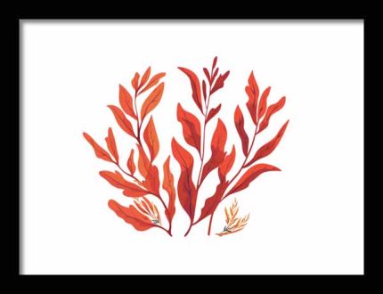 Framed Poster Simple Drawing Indian Red AI Poster Wall Art Framed Poster