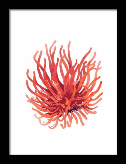 Framed Poster Simple Drawing Indian Red AI Poster Wall Art Framed Poster