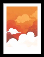 Framed Poster Simple Drawing Indian Red AI Poster Wall Art Framed Poster