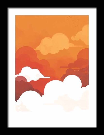 Framed Poster Simple Drawing Indian Red AI Poster Wall Art Framed Poster