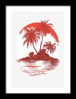 Framed Poster Simple Drawing Indian Red AI Poster Wall Art Framed Poster