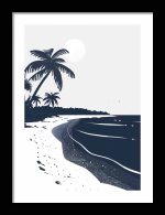 Framed Poster Simple Drawing navy blue AI Poster Wall Art Framed Poster