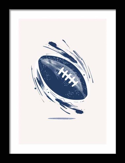 Framed Poster Simple Drawing navy blue AI Poster Wall Art Framed Poster