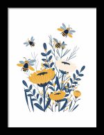 Framed Poster Simple Drawing navy blue AI Poster Wall Art Framed Poster