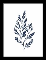 Framed Poster Simple Drawing navy blue AI Poster Wall Art Framed Poster