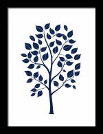 Framed Poster Simple Drawing navy blue AI Poster Wall Art Framed Poster