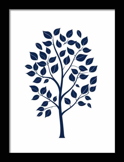 Framed Poster Simple Drawing navy blue AI Poster Wall Art Framed Poster