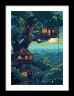 Framed Poster pixel Art AI Poster Wall Art Framed Poster