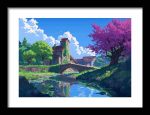 Framed Poster pixel Art AI Poster Wall Art Framed Poster