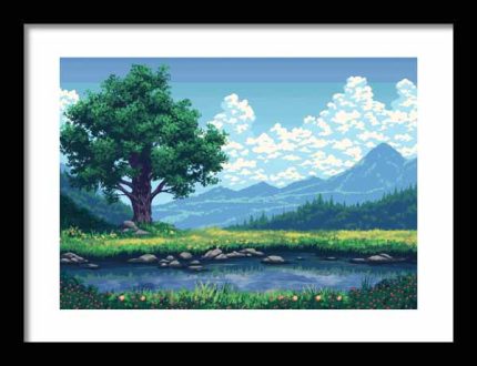 Framed Poster pixel Art AI Poster Wall Art Framed Poster