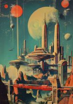 Futurism building Poster painting AI Print Wall Art Poster