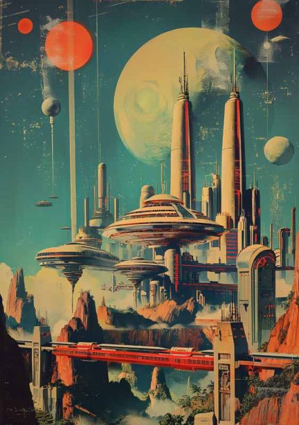 Futurism building Poster painting AI Print Wall Art Poster