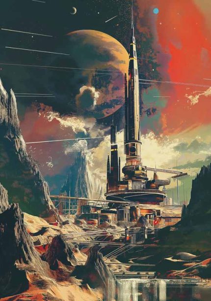 Futurism building Poster painting AI Print Wall Art Poster