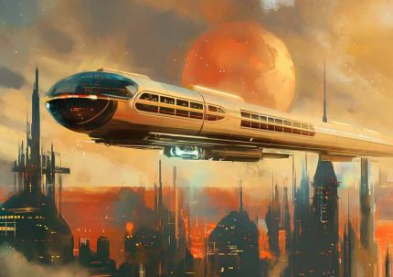 Futurism of travel Poster painting AI Print Wall Art Poster