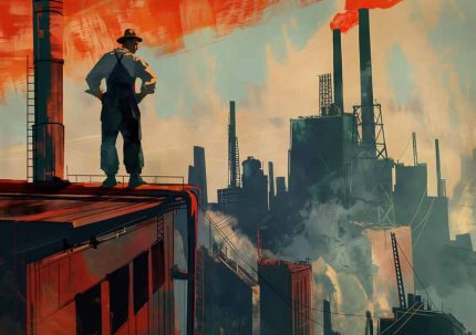 Futurism worker Poster painting AI Print Wall Art Poster