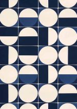 Geometric White and Blue Style AI Print Wall Art Poster