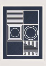 Geometric White and Blue Style AI Print Wall Art Poster