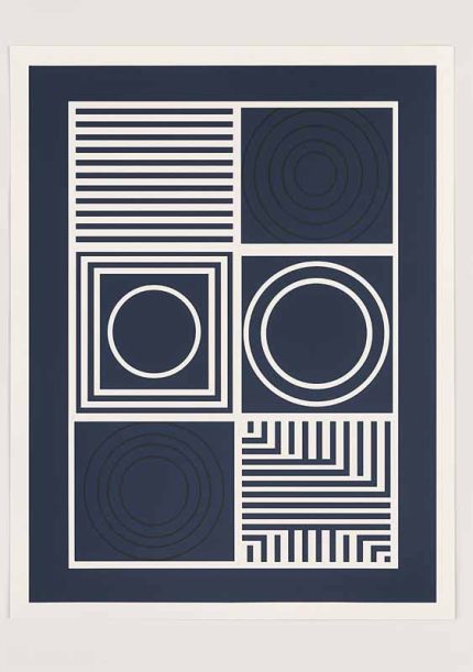 Geometric White and Blue Style AI Print Wall Art Poster