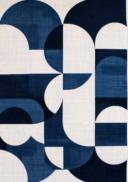 Geometric White and Blue Style AI Print Wall Art Poster