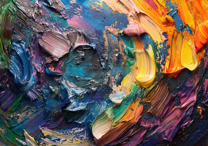 Impasto Oil painting Wall Art Metal Aluminum Print - Image 1