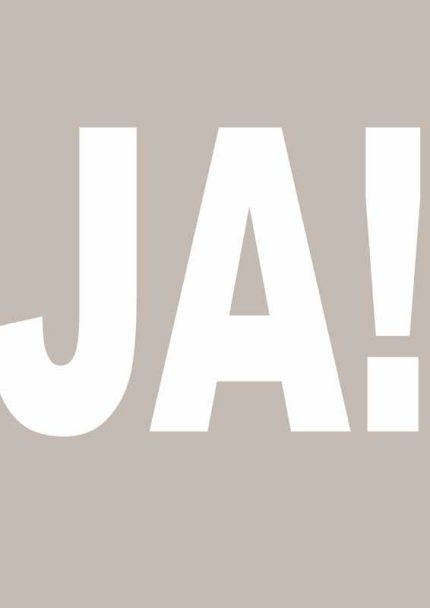 JA! German Yes: Bold Typography Print Mindfulness Wall Art Poster