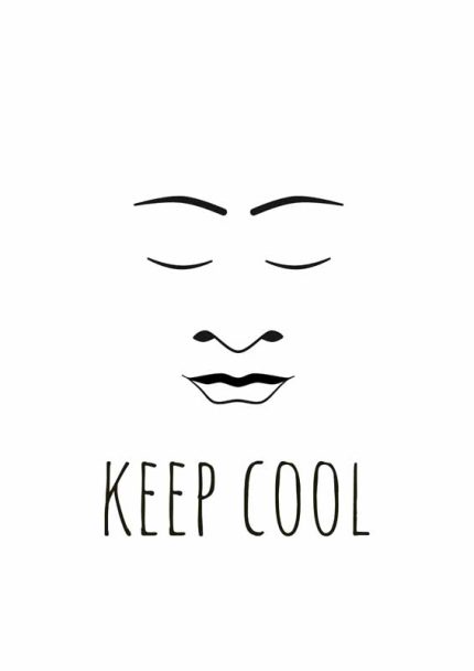 Keep Cool: Minimalist Relaxation Art Print  Mindfulness Wall Art Poster