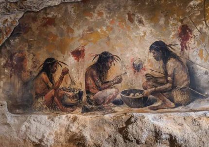 Native American Cave Art Wall Art Metal Aluminum Print