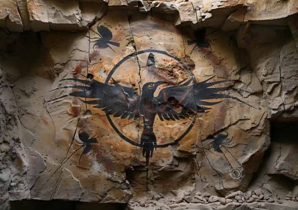 Native American Cave Art Wall Art Metal Aluminum Print
